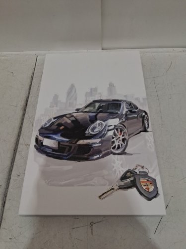 Trademark Fine Art Black Porsche art box Wall Art - 15" x 20" image 3