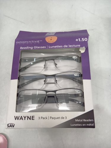 3pk innovative eyewear wayne metal reading glasses with protective sleeves - +1.50 - black/blue (STYLE: 8856150) image 2