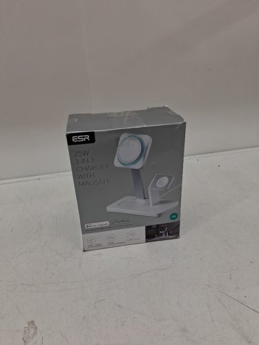 ESR 3-in-1 Magnetic Wireless Charger Stand - 25W, Compatible with MagSafe, Made for Apple-Certified, 15W Charging for iPhone 15/14/13/12 Series, Apple Watch/AirPods Pro/3 - White (model: 2c571) image 2
