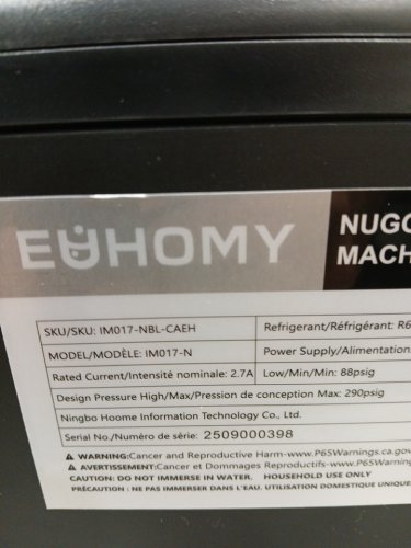 EUHOMY Self-Cleaning Countertop Nugget Ice Maker - 40Lbs/24H - Black (model: IM017-Nbl-caeh) image 9