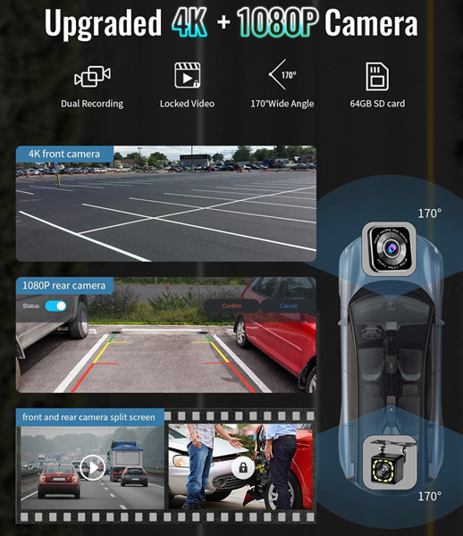 4K UHD CARPLAY SMARTSCREEN WITH 1080P BACK UP CAMERA - COMPATIBLE WITH APPLE CARPLAY AND ANDROID AUTO - 9" SCREEN - BLACK (MODEL: S9 Pro) image 4