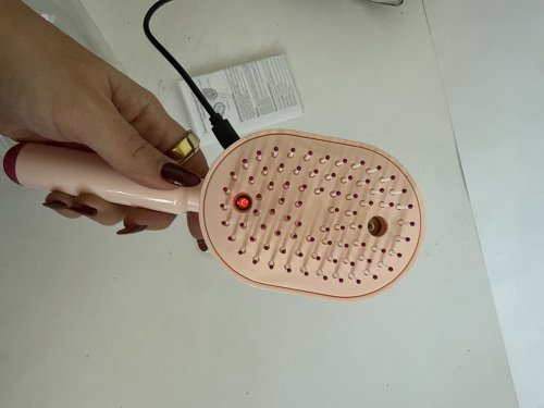ELECTRIC SPRAY RETRACTABLE AIR CUSHION MASSAGE HAIR COMB - PINK image 4