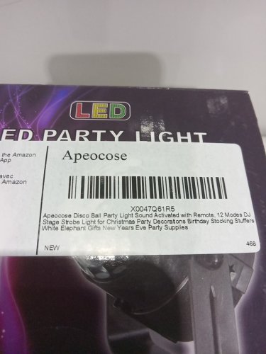 APEOCOSE Party light & sound activated Disco ball with remote - 12 modes - black (model: 468) image 4