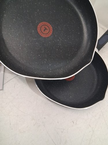 2PC T-FAL SIGNATURE DURABLE STONE-EFFECT & NON-STICK FRYING PAN SET - 9.6"/12" - BLACK image 3