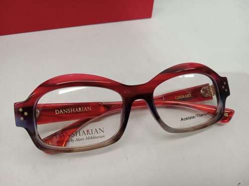 DANSHARIAN Glasses Frames with Demo Lenses - 53▢17-143 - Red / Gold (Model: GHERART / DN01105AW5317 53-17-143) image 4