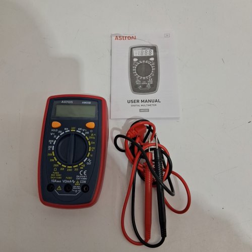 astroai digital multimeter dc/ac & ohm voltage/amp tester - 2000 counts - orange (model: am33d) image 3