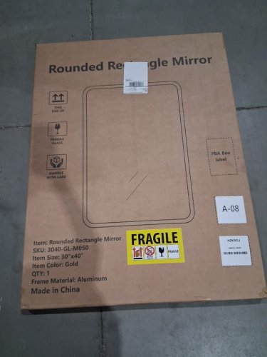 Manocorro Rounded Rectangle Wall Mirror With Aluminum Alloy Frame - 30" X 40" - GOLD (MODEL: 3040-GL-M040) image 3