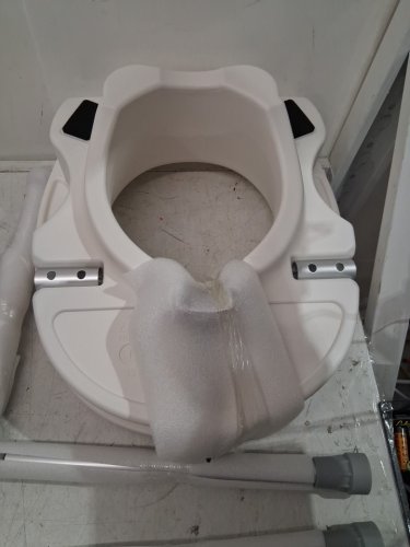 VEVOR Raised Toilet Seat with Arms - 5" - 350 lbs max - white/grey (model: fbl760657) image 4