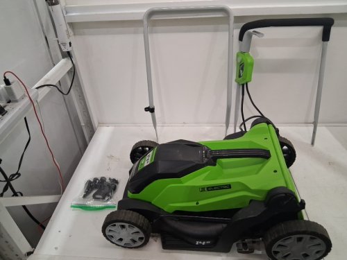 greenworks corded electric lawn mower - 14" - 9AMP - black/green (model: lma123) image 2
