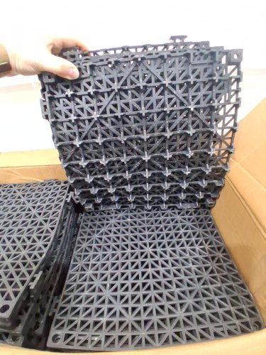 55pk soft pvc modular interlocking drainage floor tile mats - 12" x 12" - black (model: gs-30*30*1.5-b) image 8
