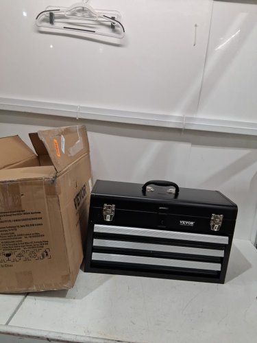 metal 3-drawer tool box with locking - 20.5" - black/silver (model: tbd-2003ssbk) image 3