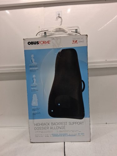 OBUSFORME HIGHBACK BACKREST SUPPORT WITH LUMBAR SUPPORT & CHAIR STRAPS - 18" x 7" x 31" - BLACK (MODEL: HB-BLK-CB) image 2