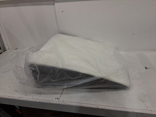 KOLBS MEMORY FOAM BED WEDGE PILLOW WITH JACQUARD PILLOW COVER - 24" X 24" X 7.5" - WHITE/GREY (MODEL: KBBWC24247) image 5