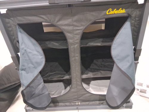 bps foldable 6-Compartment Camp Cupboard - 31.5" x 33" x 20" - black/grey image 7