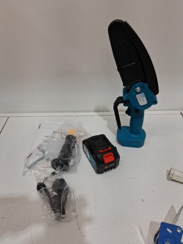 SEESII CORDLESS MINI HAND CHAINSAW - 6" 21V BATTERY -blue (model: m6 SE) image 3