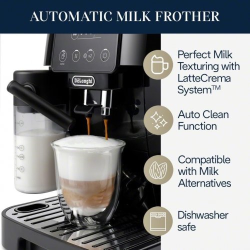 DE'LONGHI MAGNIFICA START FULLY AUTOMATIC ESPRESSO MACHINE WITH AUTOMATIC MILK FROTHER - BLACK (MODEL: ECAM22080B) image 3