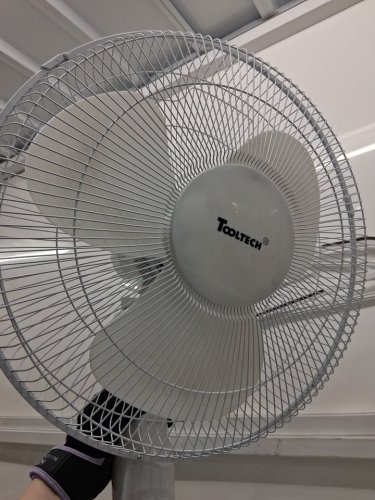 Tooltech 3-Speed oscillating pedestal fan - 16" - white (model: 100077) image 2
