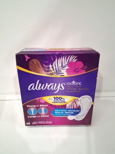 54PK ALWAYS RADIANT DAILY LINERS, REGULAR MULTISYLLE image 2