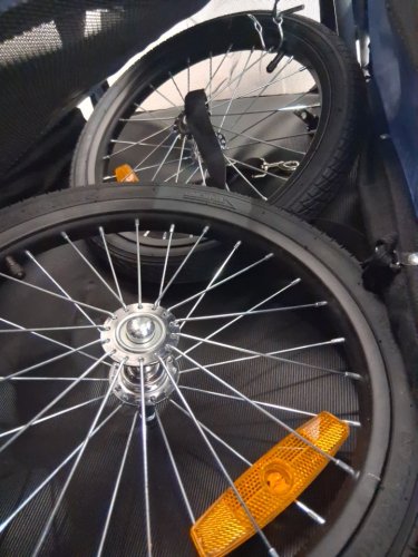 Foldable Pet Bike Carrier Trailer - 33.27" X 28.54" X 56.69"- Black & Blue (model: DT815) image 6