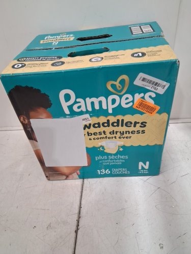 136PK PAMPERS SWADDLERS DIAPERS - NEWBORN SIZE image 2