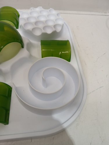CATIT PLAY bpa free CAT TREAT PUZZLE WITH SIX ACTIVITIES - WHITE/GREEN (MODEL: 43010) image 3
