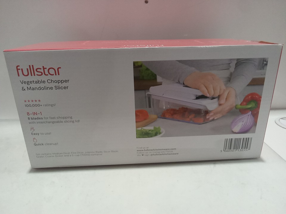 fullstar 8-in-1 vegetable chopper & mandoline slicer - stainless steel/black (model:FUL-FGS-M004-01-AA1US) image 5