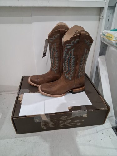Women’s Ariat  12" Frontier Tilly Cowgirl Boots - 7.5 - rodeo tan/brown (style: 10042423) image 2