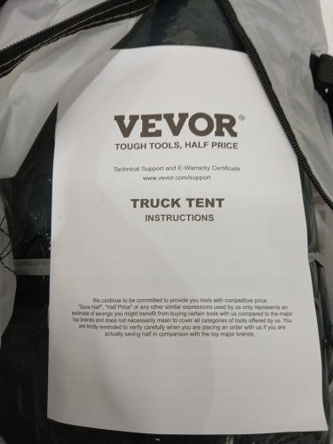 VEVOR WATERPROOF TRUCK BED TENT, EASY TO SETUP With 2 PERSON SLEEPING CAPACITY - 6.4ft-6.7ft GREY/ORANGE/BLACK (model: 120740) image 4