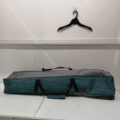 MACSPORTRS Collapsible large portable folding hammock with removable canopy - 250LBS Max - 88.75" x 26" x 40" - Turquoise/Grey - (Model: H806S-201) image 2