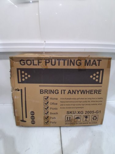 26PC Indoor Golf 2-Player PONG Putting Green Mat With Putters, CARRY BAG, clubs AND Balls - 10FT - Green (MODEL: XG 2005-G1) image 2