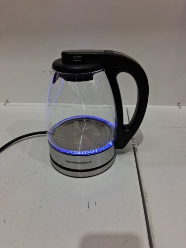 HAMILTON BEACH ELECTRIC COMPACT GLASS KETTLE - 1L - BLACK/CHROME (MODEL: 40930/40930jC) image 3