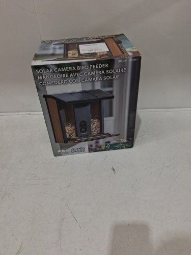 EVERGREEN SMART SOLAR CAMERA BIRD FEEDER - BLACK/NATURAL WOOD (MODEL: 1934060) image 2