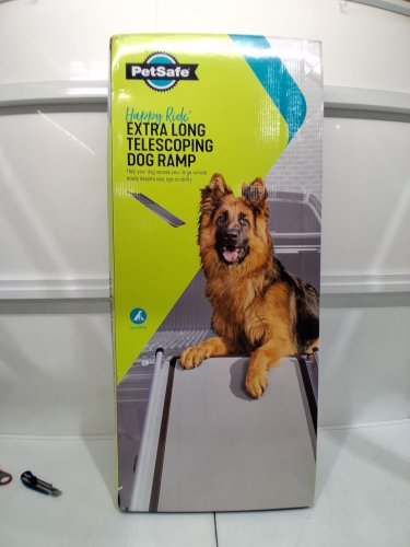 PetSafe Happy Ride Extra Long Telescoping Dog Ramp for Cars, Trucks, SUVs, and Minivans - 300LB CAP - 47" - 87" X 20" - black/silver image 3