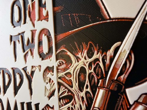 8"x8" 3D Printed - Freddy Krueger from A Nightmare on Elm Street - Textured Photo image 3