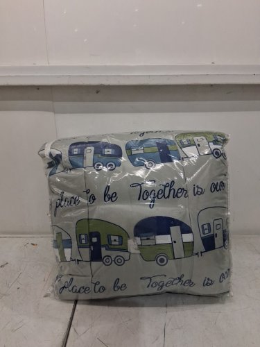 The Lakeside Collection Our Favorite Place is Together Bedding ComforteR - QUEEN - BLUE/GREY image 2