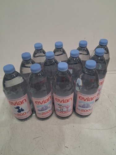 12PK EVIAN NATURAL SPRING WATER BOTTLES limited edition 200 years young - 1L/EACH image 3