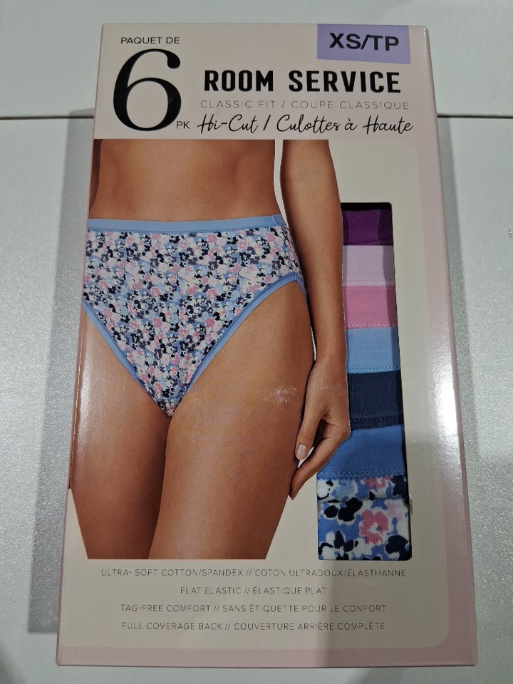 6pk Women's Room Service Classic Fit Hi-cut Ultra-soft Cotton Underwear - Floral/Multi-colour - (Style: 2964659) image 2