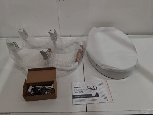 LUNDERG RAISED TOILET SEAT WITH HANDLES - 3" - WHITE (MODEL: UPC-LUN-TOILETSEAT-ELGTD-WARMS) image 2