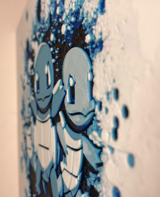 6.5"x6.5" 3D Printed - Squirtle - Pokémon - Textured Photo image 3
