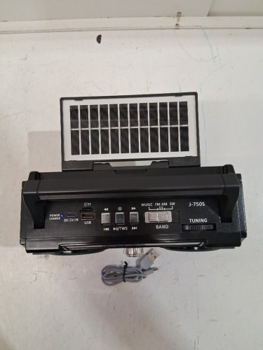 PRONUS PORTABLE RADIO - SOLAR AND USB RECHARGEABLE - BT/TF CARD/FM-AM FUNCTION BLACK (MODEL: J-750S) image 3