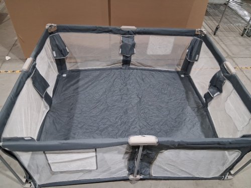 capakids foldable portable popup playpen for kids - 59" x 71" - grey (MODEL: az2036-b) image 3