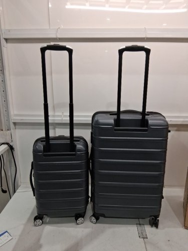 2pc Samsonite Omni 2 Hardside Expandable Spinner Luggage suitcase with telescopic handles - 22" & 24" - Solid Charcoal grey (model: 138449-3386) image 3