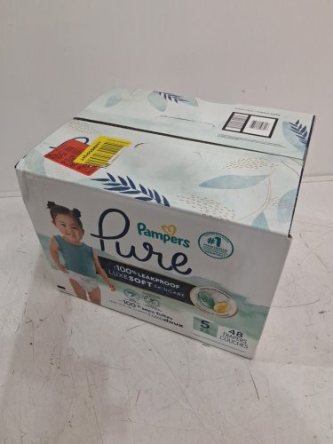 48PK PAMPERS DIAPERS PURE PROTECTION HYPOALLERGENIC BABY DIAPERS FOR SENSITIVE SKIN - FRAGRANCE FREE - SIZE 5 (27lb+) image 2