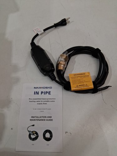 MAXKOSKO Self Regulating Heater FOR Inside Water Pipes, for Use with Metal and Non Metal Pipes - 120V - 5ft - BLACK (MODEL: ‎MKIP-01) image 2