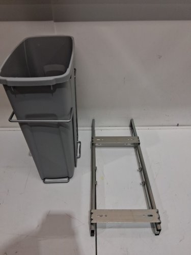 KNAPE & VOGT REAL SOLUTIONS IN-CABINET SINGLE PULL OUT TRASH CAN - 17" X 8" X 20" - GRAY (MODEL: SCB9-1-20PT) image 3
