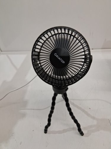 GAIATOP MINI PORTABLE STROLLER FAN, BATTERY OPERATED DETACHABLE 3 SPEED - 8" X 4" X 2" - BLACK (MODEL: SF40) image 2
