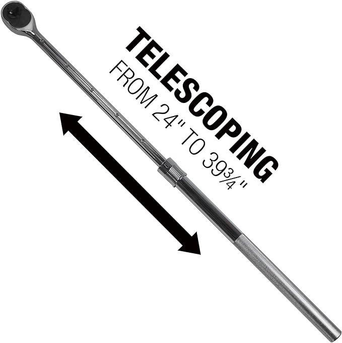 ezred telescoping knurled grip impact ratchet - 1" - 25"-40" - steel (model: mr1x) image 3