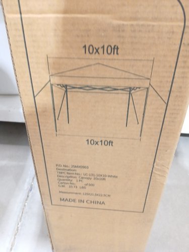 COLORSOUL OUTDOOR POPUP CANOPY COVER ONLY - 10FT X 10FT - GREY/WHITE (MODEL: LC-131-BQ-10X10-WHITE) image 6