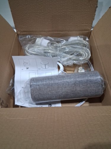 2PK IHENGYANLT hanging light fixtures with on/off switch and a fabric lamp shade - 8" x 11.8"/50ft wire - grey image 5