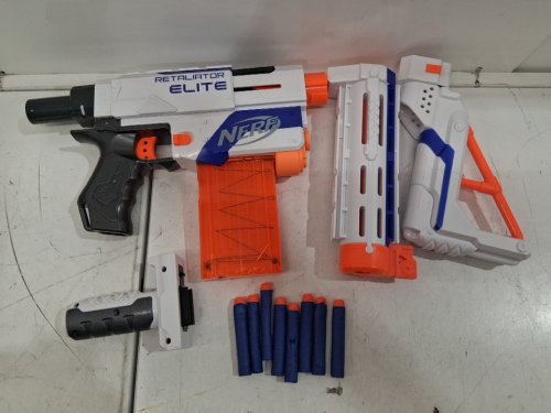 hasbro nerf n-strike elite retaliator dart blaster - white/blue (model: 98696) image 2